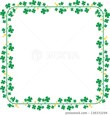 Green Clover Floral Frames for Saint Patrick Celebration 136333294