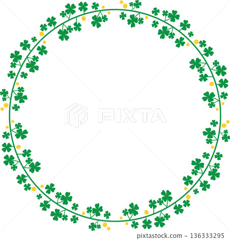 Green Clover Floral Frames for Saint Patrick Celebration 136333295