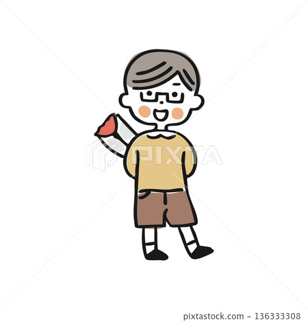 【母親節】男孩手持花③ 136333308