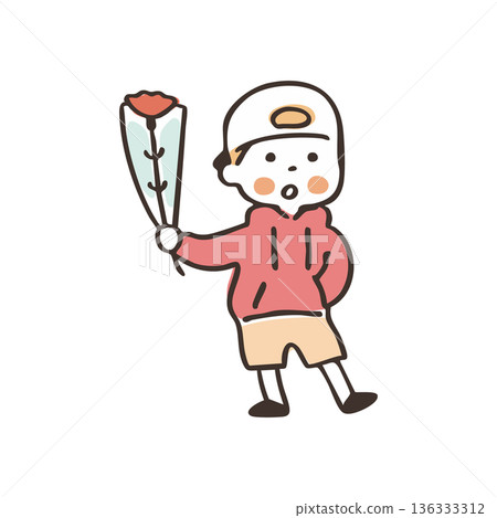 【母親節】手捧花的男孩②-1 【母親節】手捧花的男孩②-1 136333312