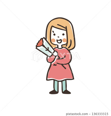 【母親節】手捧鮮花的女孩②-1 【母親節】手捧鮮花的女孩②-1 136333315