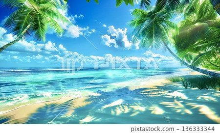 A paradise sea where light and wind blend together 136333344