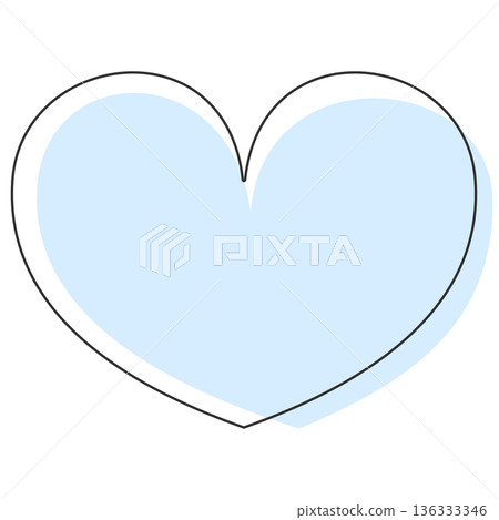 Light blue and light blue heart-shaped material | Misaligned look with lines, pastel 136333346