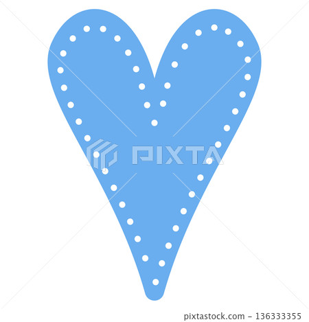 Blue and light blue heart-shaped material | Pop, dots, no lines 136333355