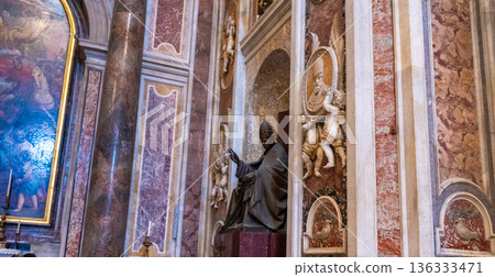 John Paul II in St. Peter's Basilica. Vatican City, Vatican interior. 136333471