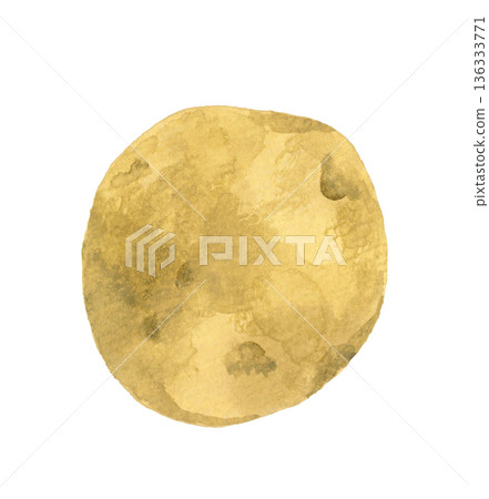 Potato (single item) Hand-drawn watercolor illustration of vegetables 136333771