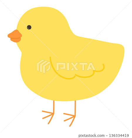 可愛的小雞矢量圖 136334419