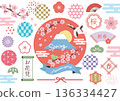 Pop Japanese pattern material 136334427