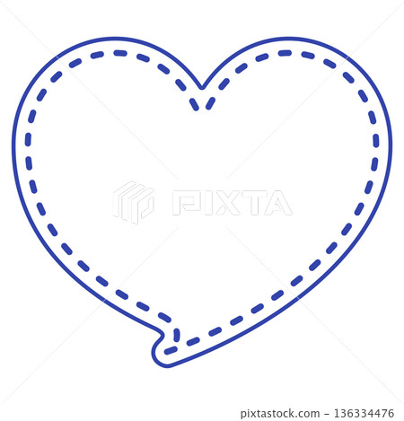 藍色心形布料 | 縫線，白色塗漆，流行 136334476