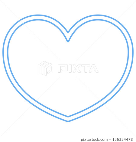 藍色/淺藍色心形材質 | 雙線，透明 136334478