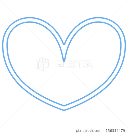 藍色/淺藍色心形材質 | 雙線，透明 136334479