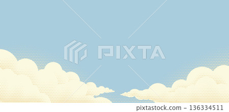 Blue Sky Clouds Background Cartoon Illustration Blue Sky Clouds Background Cartoon Illustration 136334511