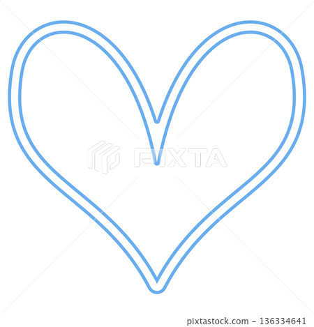 Blue/light blue heart-shaped material | double line, transparent 136334641