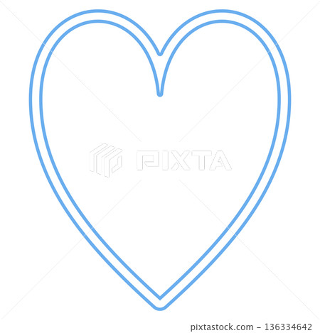 Blue/light blue heart-shaped material | double line, transparent 136334642