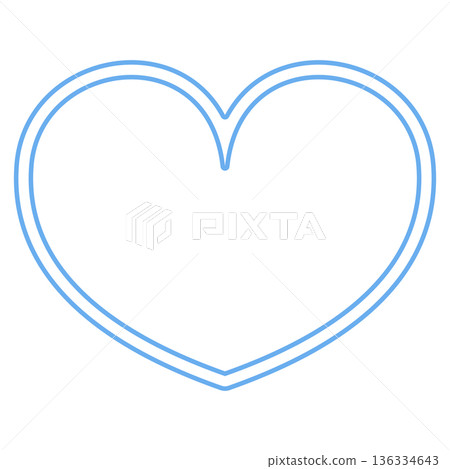 Blue/light blue heart-shaped material | double line, transparent 136334643