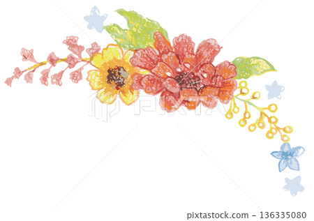 矢量圖 水彩畫 花朵 136335080
