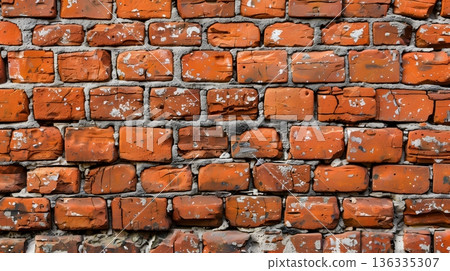 Vintage red brick wall industrial background material 136335307