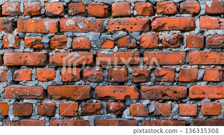 Vintage red brick wall industrial background material 136335308