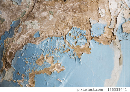 Background of old paint on the wall Background of old paint on the wall 136335441