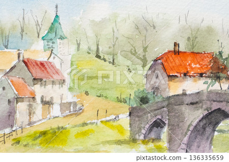 A small village in the south of France A small village in the south of France 136335659