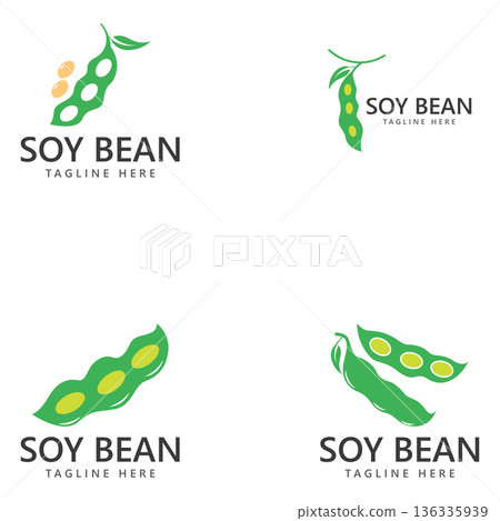 soy bean logo healthy food vector design soy bean logo healthy food vector design 136335939
