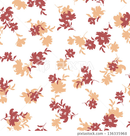 Abstract and cute floral pattern perfect for textiles, Abstract and cute floral pattern perfect for textiles, 136335968
