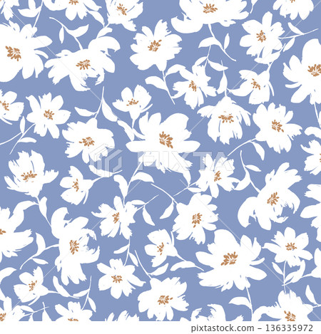 Abstract and cute floral pattern perfect for textiles, 136335972