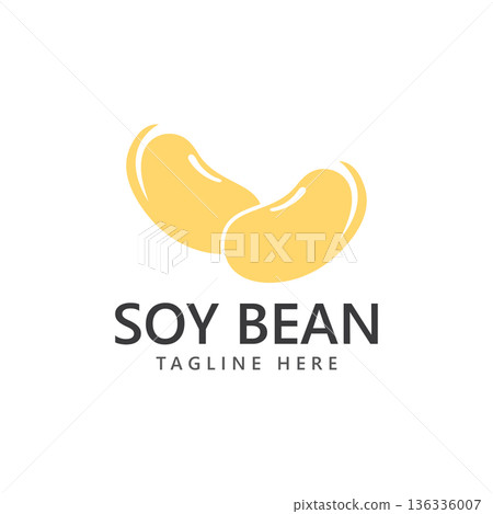 soy bean logo healthy food vector design soy bean logo healthy food vector design 136336007