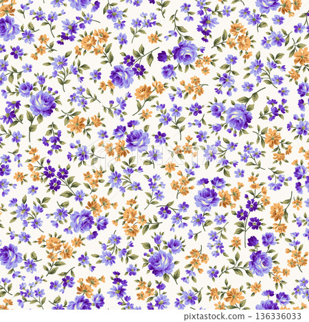 美麗的花卉圖案，非常適合紡織品和背景， 136336033