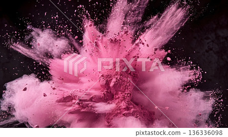 粉紅色化妝粉飛舞的動態背景,用於美容廣告 粉紅色化妝粉飛舞的動態背景,用於美容廣告 136336098