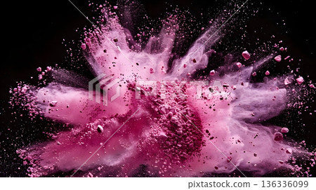粉紅色化妝粉飛舞的動態背景,用於美容廣告 粉紅色化妝粉飛舞的動態背景,用於美容廣告 136336099