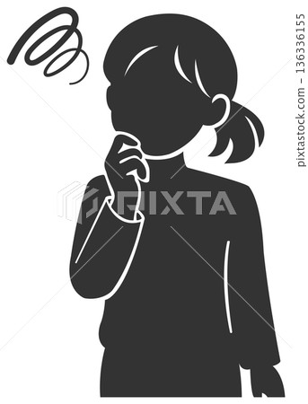 Thinking female silhouette Thinking female silhouette 136336155