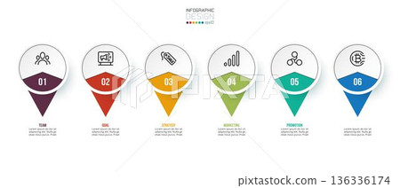 Infographic template business concept with step. Infographic template business concept with step. 136336174