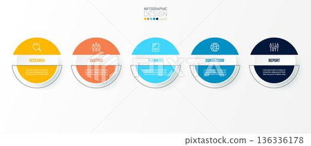 Business concept infographic template with option. Business concept infographic template with option. 136336178