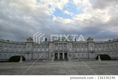 Akasaka Palace State Guest House: A panoramic view of the main building from the main gate Akasaka Palace State Guest House: A panoramic view of the main building from the main gate 136336246