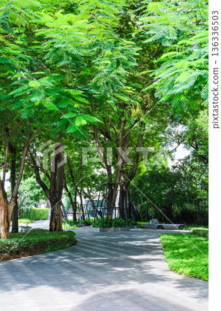 Green building entrance Green building entrance 136336503
