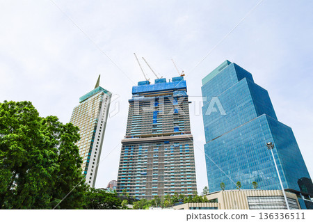 High-rise building under construction [Bangkok, Thailand] 136336511