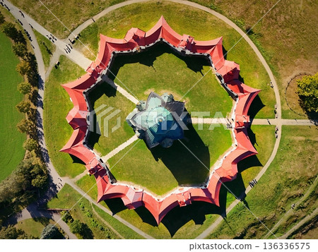 Pilgrimage Church of St. Jan Nepomucky on Zelena hora. Czech Republic Zdar nad Sazavou. 136336575