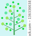 Illustration of a tree with green young leaves Illustration of a tree with green young leaves 136336638
