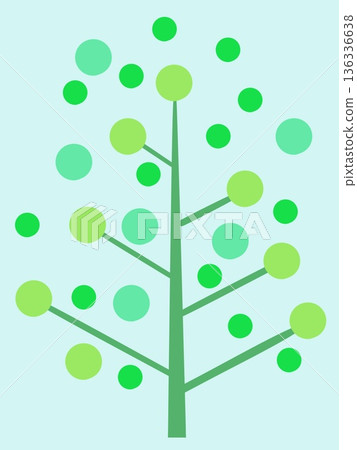 一幅樹木插圖,樹上長著翠綠的嫩葉。 一幅樹木插圖,樹上長著翠綠的嫩葉。 136336638