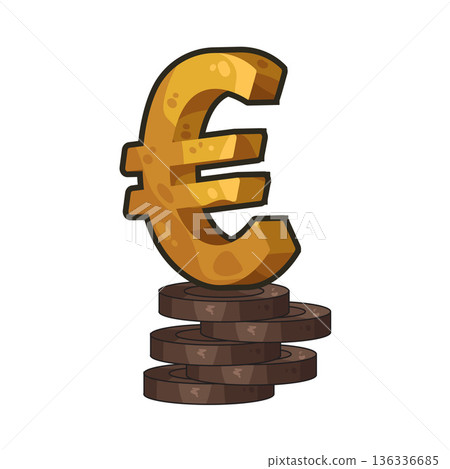 Illustration of euro Illustration of euro 136336685