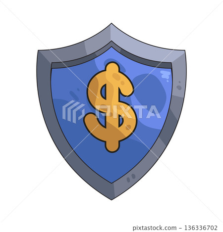 Illustration of money shield Illustration of money shield 136336702