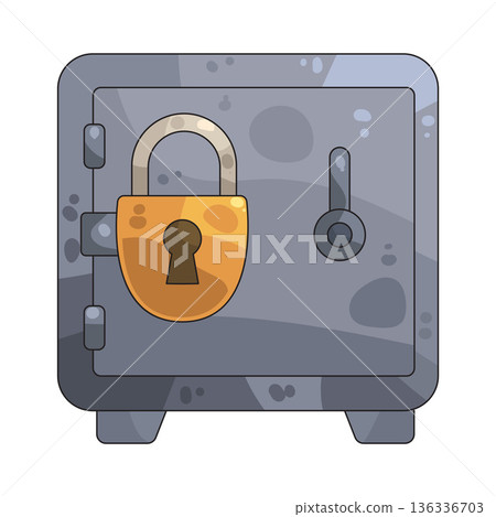 Illustration of safe box Illustration of safe box 136336703
