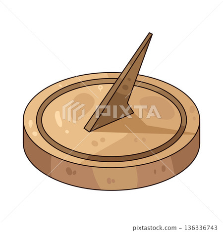 Illustration of sun dial Illustration of sun dial 136336743