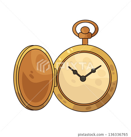 Illustration of pocket watch 136336765