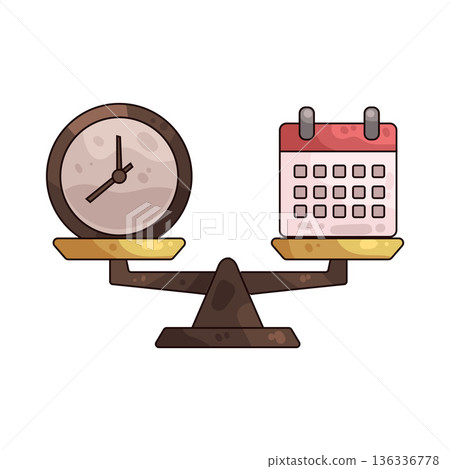 Illustration of Time balance Illustration of Time balance 136336778