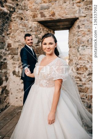 Young bride in wedding dress. 136337002