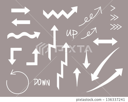 Set of various white arrows Set of various white arrows 136337241