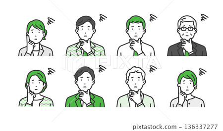 陷入困境的商務人士頭像圖示集 136337277