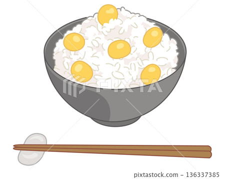Illustration of ginkgo rice (with chopsticks and chopstick rests added) Illustration of ginkgo rice (with chopsticks and chopstick rests added) 136337385